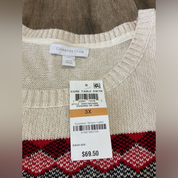 Charter Club women’s 3X core table sweater - Picture 2 of 5